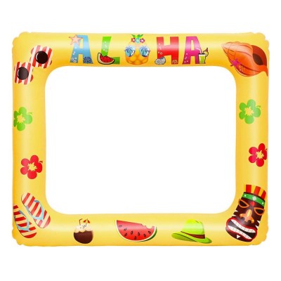 Inflatable Picture Frame Blow Up Aloha Photo Booth Props Selfie Picture Frame for Pool Party Carnival Summer Beach Party Favors